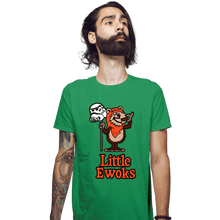 Load image into Gallery viewer, Daily_Deal_Shirts Fitted Shirts, Mens / Small / Irish Green Little Ewoks