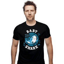 Load image into Gallery viewer, Shirts Fitted Shirts, Mens / Small / Black Cute Baby Shark