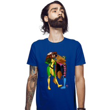 Load image into Gallery viewer, Daily_Deal_Shirts Fitted Shirts, Mens / Small / Royal Blue Rogue And Gambit Love