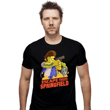 Load image into Gallery viewer, Daily_Deal_Shirts Fitted Shirts, Mens / Small / Black Escape From Springfield