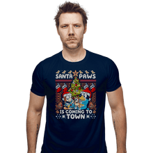Load image into Gallery viewer, Daily_Deal_Shirts Fitted Shirts, Mens / Small / Navy Santa Paws Bluey Sweater