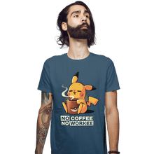 Load image into Gallery viewer, Secret_Shirts Fitted Shirts, Mens / Small / Indigo Blue No Coffee Pikachu