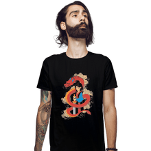 Load image into Gallery viewer, Shirts Fitted Shirts, Mens / Small / Black Mulan And The Dragon