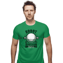 Load image into Gallery viewer, Shirts Fitted Shirts, Mens / Small / Irish Green Robot Depreciation Society