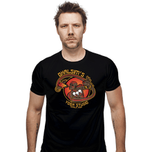 Load image into Gallery viewer, Daily_Deal_Shirts Fitted Shirts, Mens / Small / Black Dhalsim's Yoga Studio