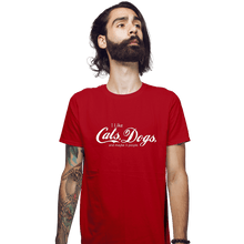 Load image into Gallery viewer, Shirts Fitted Shirts, Mens / Small / Red I Like Cats, Dogs, And Maybe 3 People