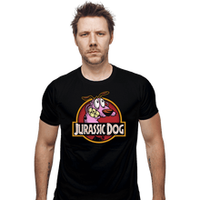 Load image into Gallery viewer, Daily_Deal_Shirts Fitted Shirts, Mens / Small / Black Jurassic Dog