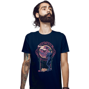 Daily_Deal_Shirts Fitted Shirts, Mens / Small / Navy Space Cowboy Contemplation