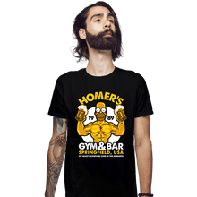 Load image into Gallery viewer, Shirts Fitted Shirts, Mens / Small / Black Homer's Gym