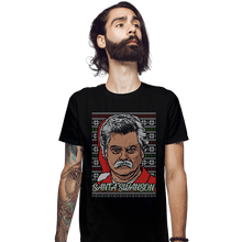 Load image into Gallery viewer, Shirts Fitted Shirts, Mens / Small / Black Santa Swanson