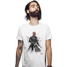 Load image into Gallery viewer, Shirts Fitted Shirts, Mens / Small / White Darth Lord Sumi-e