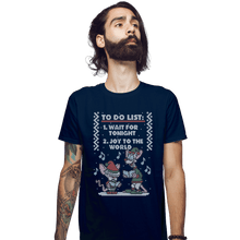 Load image into Gallery viewer, Shirts Fitted Shirts, Mens / Small / Navy Christmas List