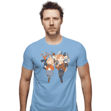 Load image into Gallery viewer, Daily_Deal_Shirts Fitted Shirts, Mens / Small / Powder Blue Chibi Village