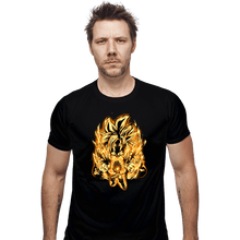 Load image into Gallery viewer, Shirts Fitted Shirts, Mens / Small / Black Golden SSj4