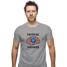 Load image into Gallery viewer, Secret_Shirts Fitted Shirts, Mens / Small / Sports Grey Critical Thinker