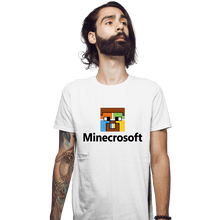 Load image into Gallery viewer, Shirts Fitted Shirts, Mens / Small / White Minecrosoft