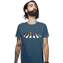 Load image into Gallery viewer, Secret_Shirts Fitted Shirts, Mens / Small / Indigo Blue The Pixels