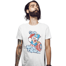 Load image into Gallery viewer, Shirts Fitted Shirts, Mens / Small / White Cap'n AmeriCrunch