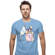 Load image into Gallery viewer, Shirts Fitted Shirts, Mens / Small / Powder Blue Magical Silhouettes - Patamon