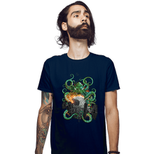 Load image into Gallery viewer, Shirts Fitted Shirts, Mens / Small / Navy Cthulhu Strikes Back