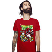 Load image into Gallery viewer, Daily_Deal_Shirts Fitted Shirts, Mens / Small / Red T-Rex Cereal