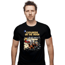 Load image into Gallery viewer, Daily_Deal_Shirts Fitted Shirts, Mens / Small / Black Explorers On The Moon