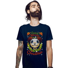 Load image into Gallery viewer, Daily_Deal_Shirts Fitted Shirts, Mens / Small / Navy Going Merry Christmas