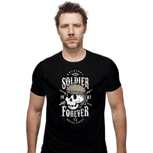 Load image into Gallery viewer, Shirts Fitted Shirts, Mens / Small / Black Soldier Forever
