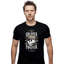 Load image into Gallery viewer, Shirts Fitted Shirts, Mens / Small / Black Soldier Forever