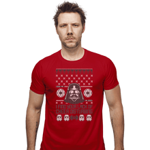 Load image into Gallery viewer, Shirts Fitted Shirts, Mens / Small / Red Vader Christmas