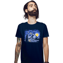 Load image into Gallery viewer, Daily_Deal_Shirts Fitted Shirts, Mens / Small / Navy Starry Night