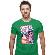 Load image into Gallery viewer, Shirts Fitted Shirts, Mens / Small / Irish Green Cookie Cat