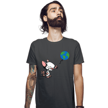 Load image into Gallery viewer, Daily_Deal_Shirts Fitted Shirts, Mens / Small / Charcoal Mouse With World