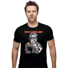 Load image into Gallery viewer, Shirts Fitted Shirts, Mens / Small / Black Pasta La Vista