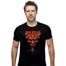 Load image into Gallery viewer, Shirts Fitted Shirts, Mens / Small / Black Red Faced Devil