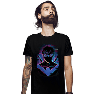 Daily_Deal_Shirts Fitted Shirts, Mens / Small / Black Glitch Nightwing