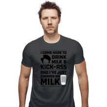 Load image into Gallery viewer, Daily_Deal_Shirts Fitted Shirts, Mens / Small / Charcoal Drink Milk