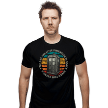 Load image into Gallery viewer, Shirts Fitted Shirts, Mens / Small / Black Retro Tardis Sun
