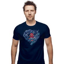 Load image into Gallery viewer, Shirts Fitted Shirts, Mens / Small / Navy Sea Heart