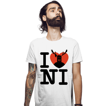 Load image into Gallery viewer, Shirts Fitted Shirts, Mens / Small / White I Love Ni
