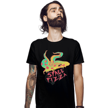 Load image into Gallery viewer, Shirts Fitted Shirts, Mens / Small / Black Space Pizza