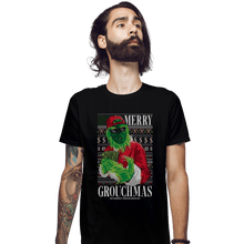 Load image into Gallery viewer, Shirts Fitted Shirts, Mens / Small / Black Mr Grouchy x CoDdesigns Grouchmas Ugly Sweater