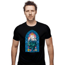 Load image into Gallery viewer, Daily_Deal_Shirts Fitted Shirts, Mens / Small / Black Stained Glass Castle