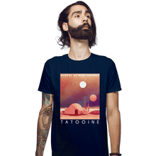 Load image into Gallery viewer, Shirts Fitted Shirts, Mens / Small / Navy Visit Tatooine
