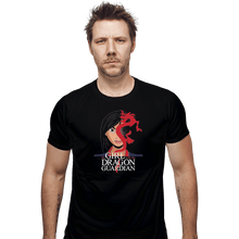 Load image into Gallery viewer, Shirts Fitted Shirts, Mens / Small / Black The Girl With The Dragon Guardian