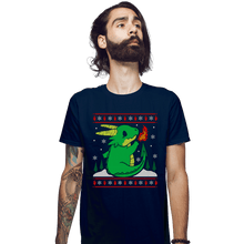 Load image into Gallery viewer, Shirts Fitted Shirts, Mens / Small / Navy Ugly Dragon Christmas