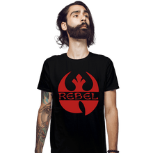 Load image into Gallery viewer, Daily_Deal_Shirts Fitted Shirts, Mens / Small / Black Re-Bel