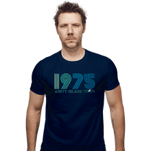 Load image into Gallery viewer, Secret_Shirts Fitted Shirts, Mens / Small / Navy Amity Island 1975