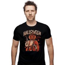 Load image into Gallery viewer, Shirts Fitted Shirts, Mens / Small / Black Halloween Is My Religion