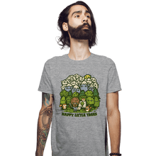 Load image into Gallery viewer, Daily_Deal_Shirts Fitted Shirts, Mens / Small / Sports Grey Happy Trees